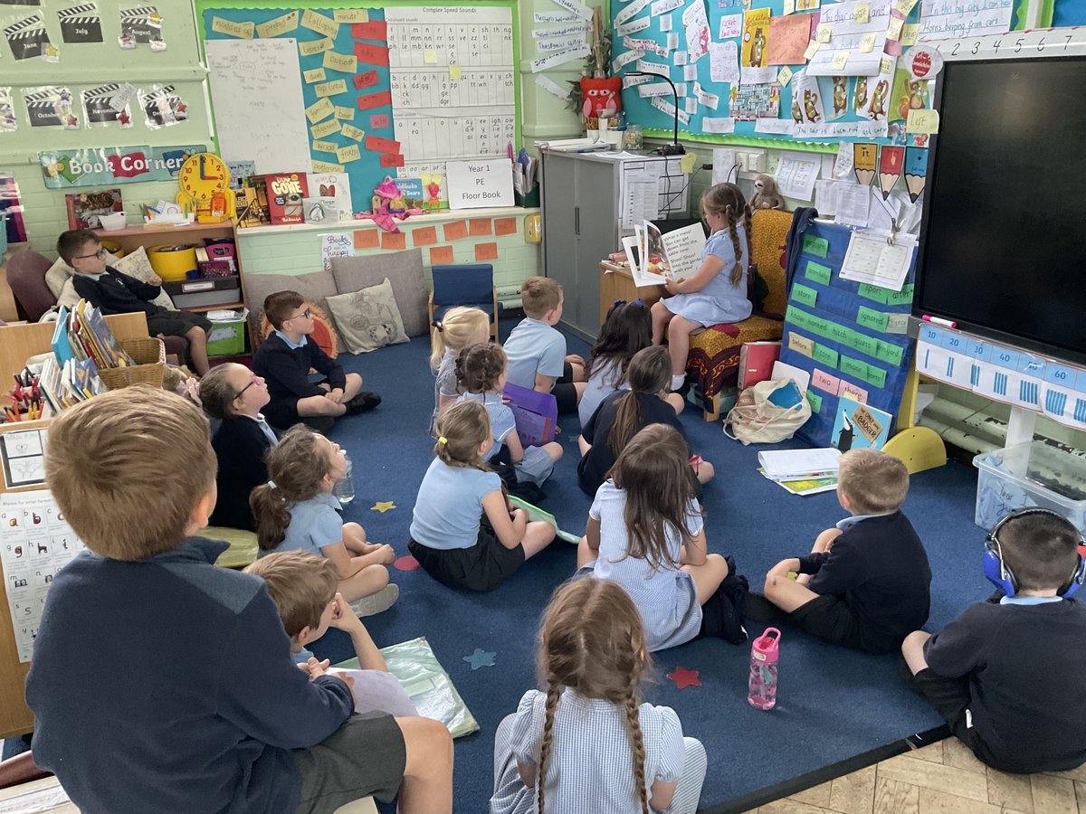 Year 1 were treated to a lovely end of day story time by G. We loved hearing the Naughty Bus story and think that she read it better than Miss Tappin does! #welovebooks #succeedtogether 🐿️😍
