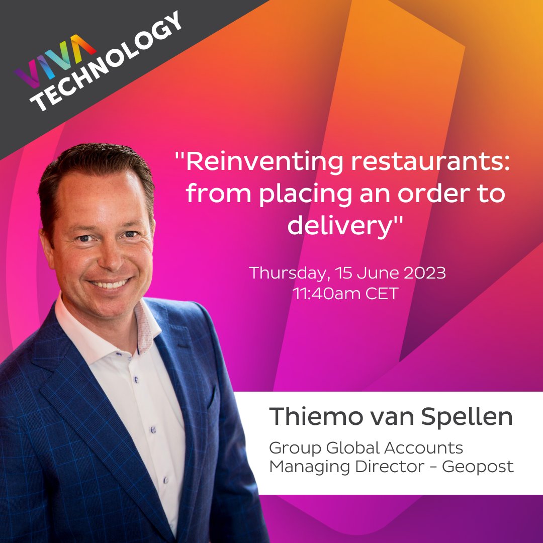 Geopost_news's tweet image. Are you attending @VivaTech this year?
On Thursday, 15 June at 11:40am CET, our Group Global Accounts Managing Director will share his take on #perishables. Don&apos;t miss out! | #vivatech @GroupeLaPoste