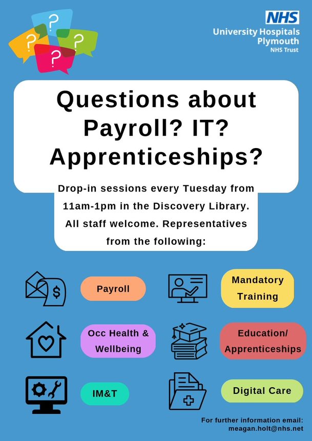 UHP_IMT's tweet photo. A reminder that we will be in the Discovery Library on level 5 tomorrow for the weekly drop-in session between 11am - 1pm.
We will be happy to answer any questions or offer support as needed.
Come & say hello 👋🏽
#supportingcolleagues #IThelp @UHP_NHS https://t.co/Q55R18TCoT