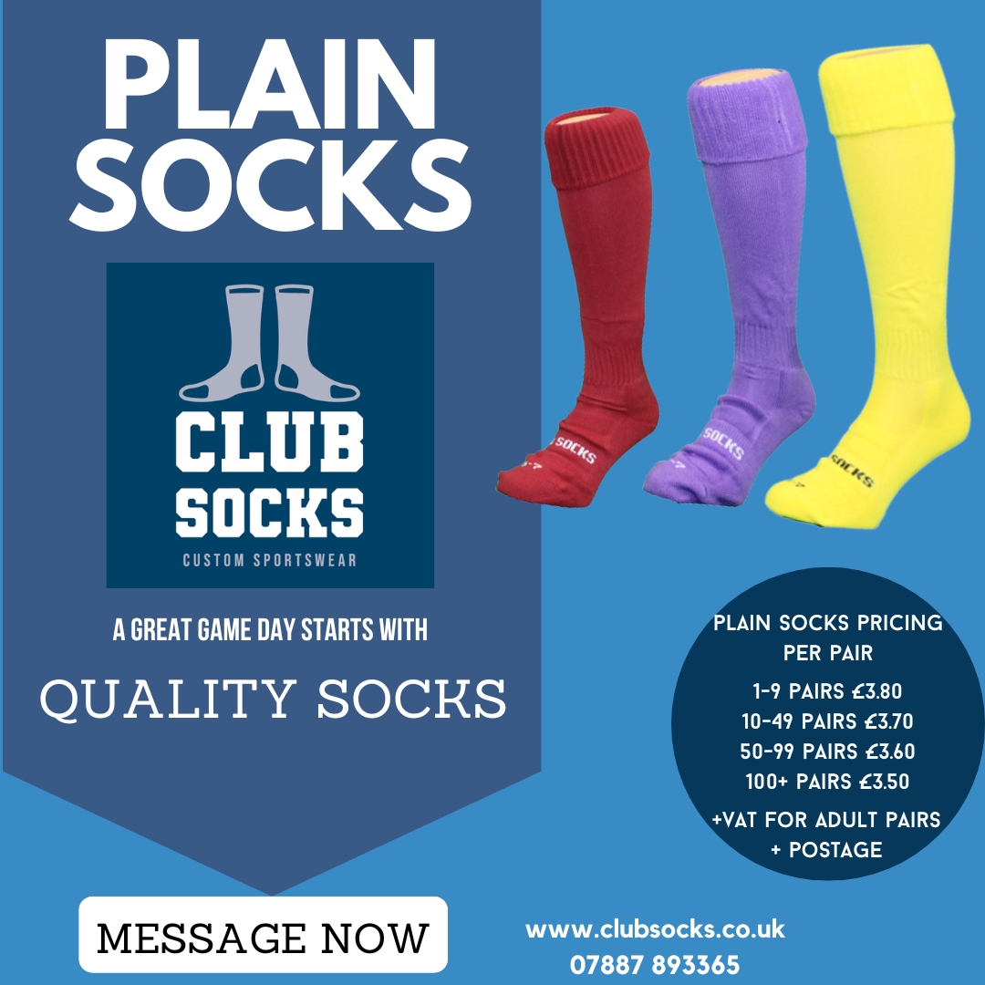 Plain socks for all sports.
Beat the rush and order socks for your team for next season today!
Pricing as below. Message if you are interested!
#clubsocks #club #clubkit #teamkit #hockey #rugby #football #universitysports #footballclub #hockeyteam #rugbyclub #hockeyclub