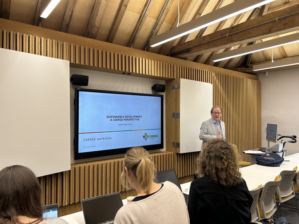 Our director Prof R.K. Turner starts the CSERGE workshop with a lecture on “SUSTAINABLE DEVELOPMENT: A CSERGE PROSPECTIVE” @uniofeastanglia