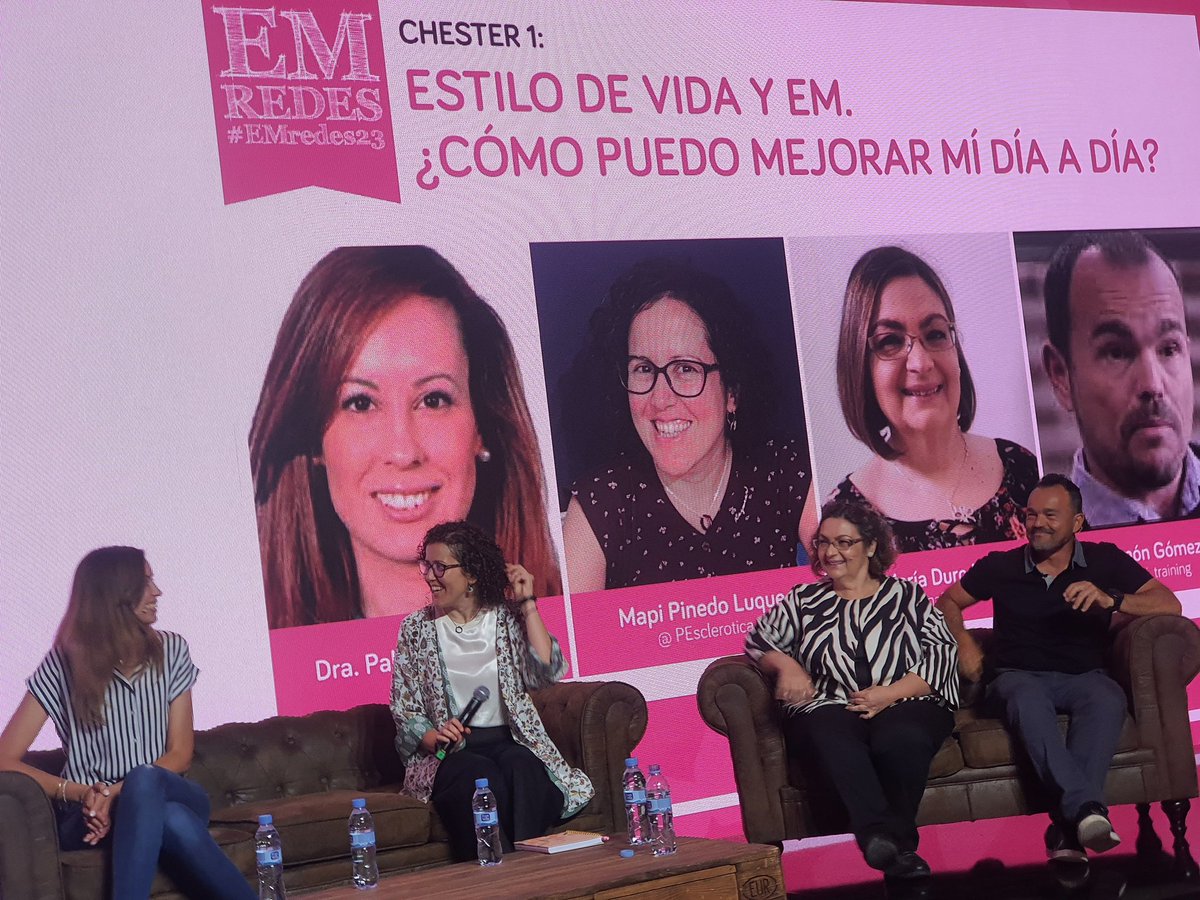 Primer chester con #PalomaMontero <a href="/AnaDuroam/">Ana María</a> <a href="/PEsclerotica/">Profe Esclerótica</a> @rjg_training sobre estilos de vida saludable  #EMRedes23