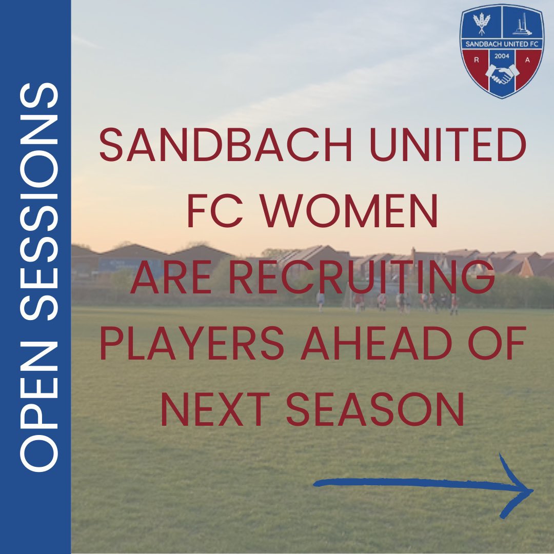 SUFCWomen's tweet photo. ๐จ OPEN SESSIONS ๐จ
We are currently looking for players to come and join us for the 2023/24 season!
Any questions, please send us a message โฝ๏ธ๐
#backthebach #womensfootball @Cheshire_FA @CheshireWYFL https://t.co/Z2kucs41kE