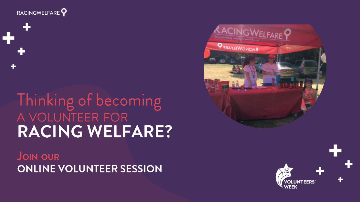 If you’re thinking of becoming a Racing Welfare Volunteer, join one of our Virtual Volunteer Sessions TODAY from 10.30am- 11.30am or from 2.30pm- 3.30pm. 
Facebook event (morning): fb.me/e/2AacKrGw4 Facebook event (afternoon): fb.me/e/4f3peEeRx
#NationalVolunteersWeek