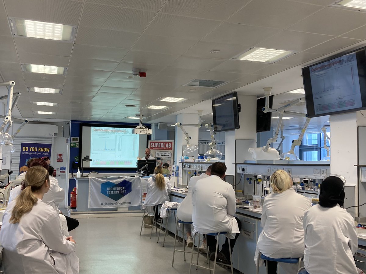 CMFT_IPCTV's tweet photo. It was #BiomedicalScienceDay2023 yesterday and a great opportunity to demonstrate how IPC work closely with our beloved BMS colleagues on the @ManMetUni Outbreak Module @gone_grayer @MFT_CSS @MFTnhs https://t.co/sqwvlUkNhn