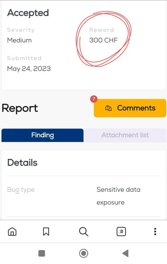 prakashchand72's tweet photo. Bounty Amount : 300 CHF
Bug: Disclosure of Credential
Platform @bugbounty_ch
#happytosecure https://t.co/A3LHSp0E6g