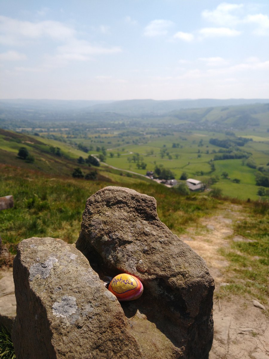 JenRSLT's tweet photo. I put yesterday's #RockingAphasia stone in a very picturesque spot near Mam Torr π #AphasiaAwarenessWeek https://t.co/r7HGRNsNe6