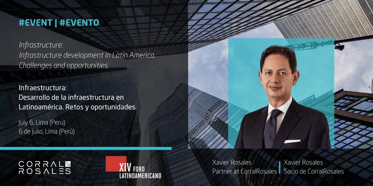 CorralRosalesEc's tweet image. #SavetheDate | El próximo 6 de julio nuestro socio Xavier Rosales participará como panelista en el XIV Foro Latinoamericano-Derecho, Negocio e Innovación que se celebra en Lima (Perú).

¡Es un placer para @CorralRosalesEc participar en este evento!

#ForoLatam