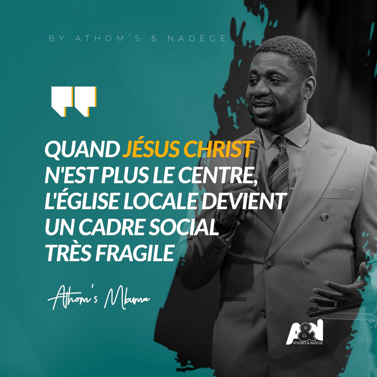 Quand Jésus Christ n’est plus le centre, l’Église locale devient un cadre social très fragile. 

Athom’s Mbuma