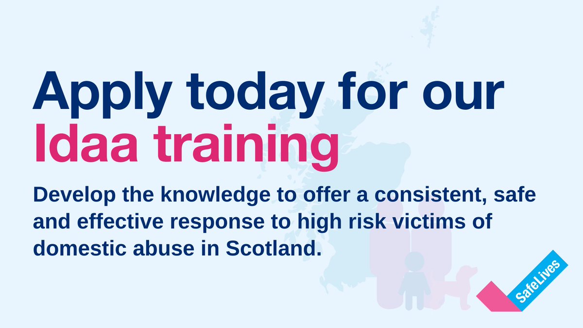 📢Applications are open for our Idaa training, in partnership with ASSIST & @scotwomensaid. Feel equipped to increase the safety of victims of #DomesticAbuse in Scotland – apply below 👇 safelives.org.uk/training/if-yo…