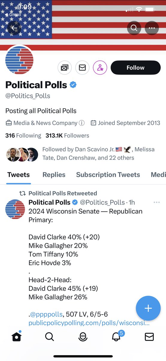 SheriffClarke's tweet photo. This poll has to give the RNC and the National Republican Senatorial Committee sleepless nights when somebody outside their establishment circle wipes away these other GOP potential primary candidates. None of them energizes or excites the base voter like I do. https://t.co/ltl652EFKl