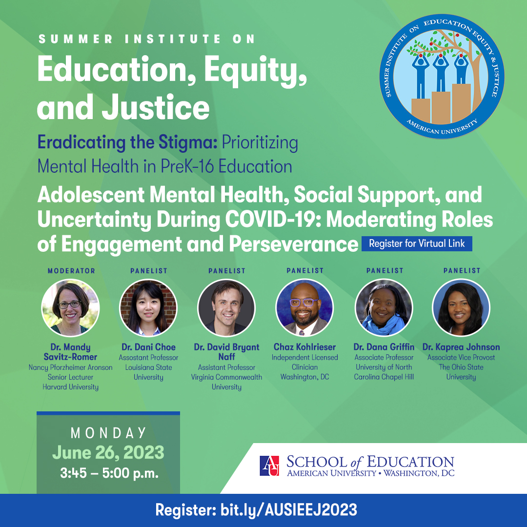 I am very excited to participate in this panel on supporting youth #mentalhealth in #k12schools at SIEEJ 2023 with the @AU_SchoolofEd. Click below to register and join the conversation!

american.edu/soe/summer2023…

@vcusoe @RPP_Network @RichmondMERC