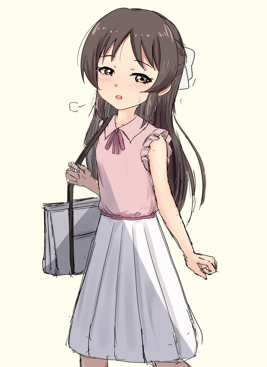 tachibana arisu 1girl solo skirt long hair bag shirt sleeveless  illustration images