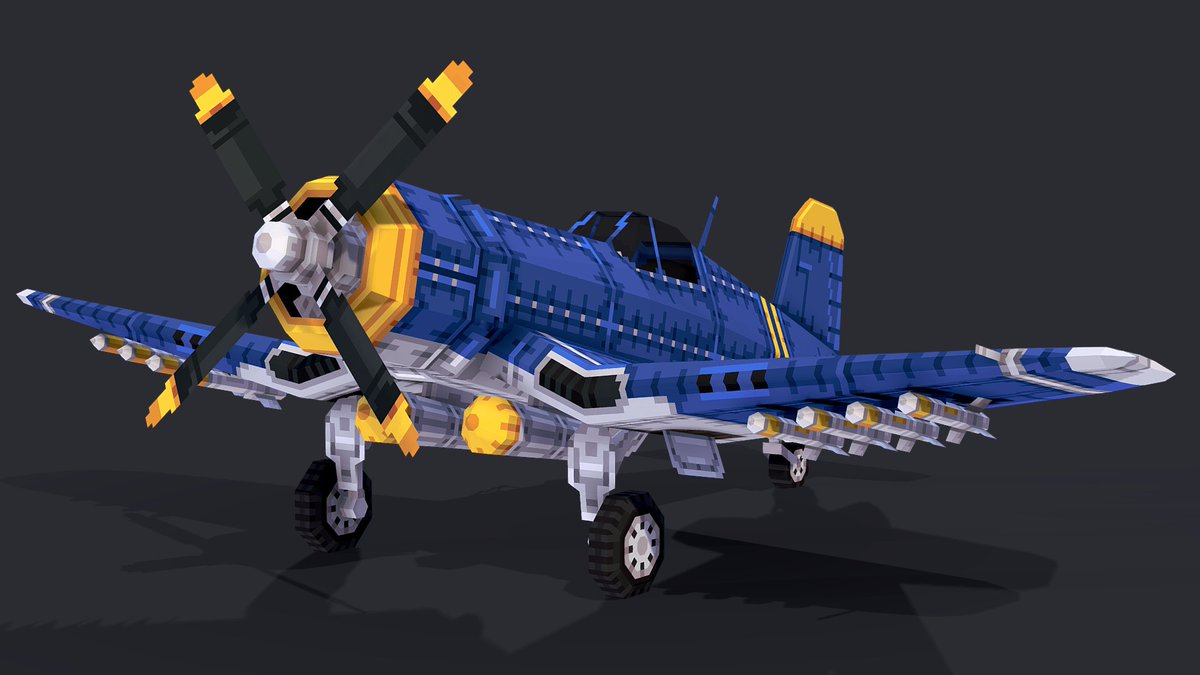 GrafischMC's tweet image. Fighter plane.
skfb.ly/oI6GJ

#Blockbench #Minecraft #lowpoly #pixelart #Sketchfab