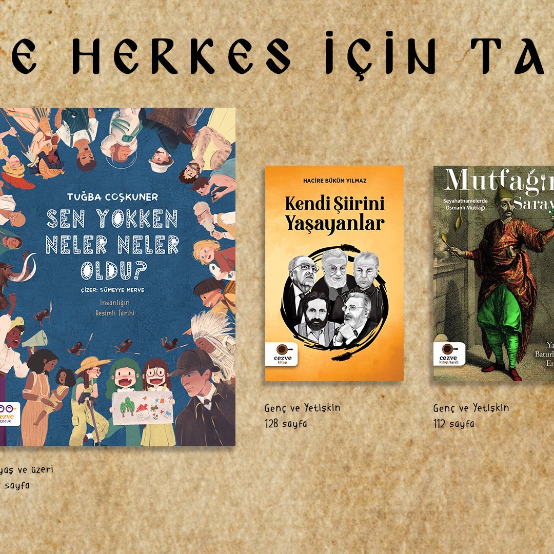 cezvekitap's tweet photo. Cezve'de herkes için tarih var! Siz hangisini okudunuz? 😍 https://t.co/ssIZlDfKW1