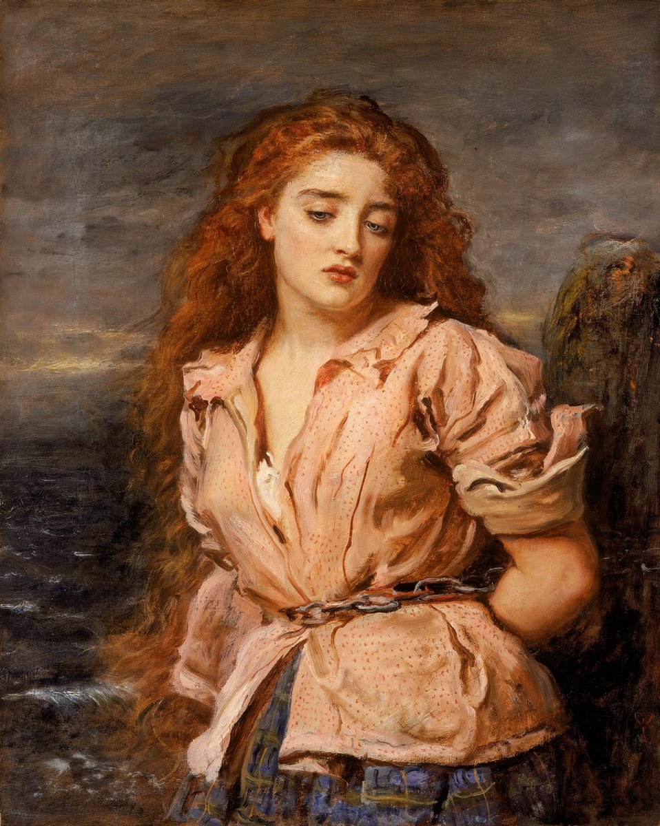 The Martyr of the Solway (c. 1871) by John Everett Millais (English #PreRaphaelite artist, lived 1829–1896). Walker Art Gallery. The sad tale of Margaret Wilson of Wigtown (1667-85) is part of #Scottishhistory.