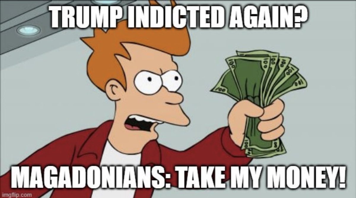 Dear #MAGAMorons, 

Get ready to be dumb enough to send your hard earned money to the number one grifter in America! 

#RepublicansAreHarmfulToAmericans