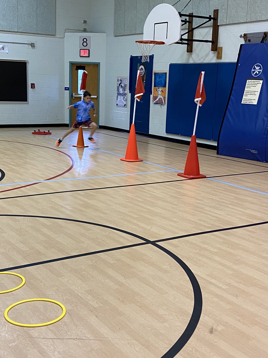 CPESspecialist's tweet photo. Students are continuing to work on games that would have been played on Field Day in PE.  Today we did an obstacle course. #CPESBelieves https://t.co/YxHuCr8Yy7