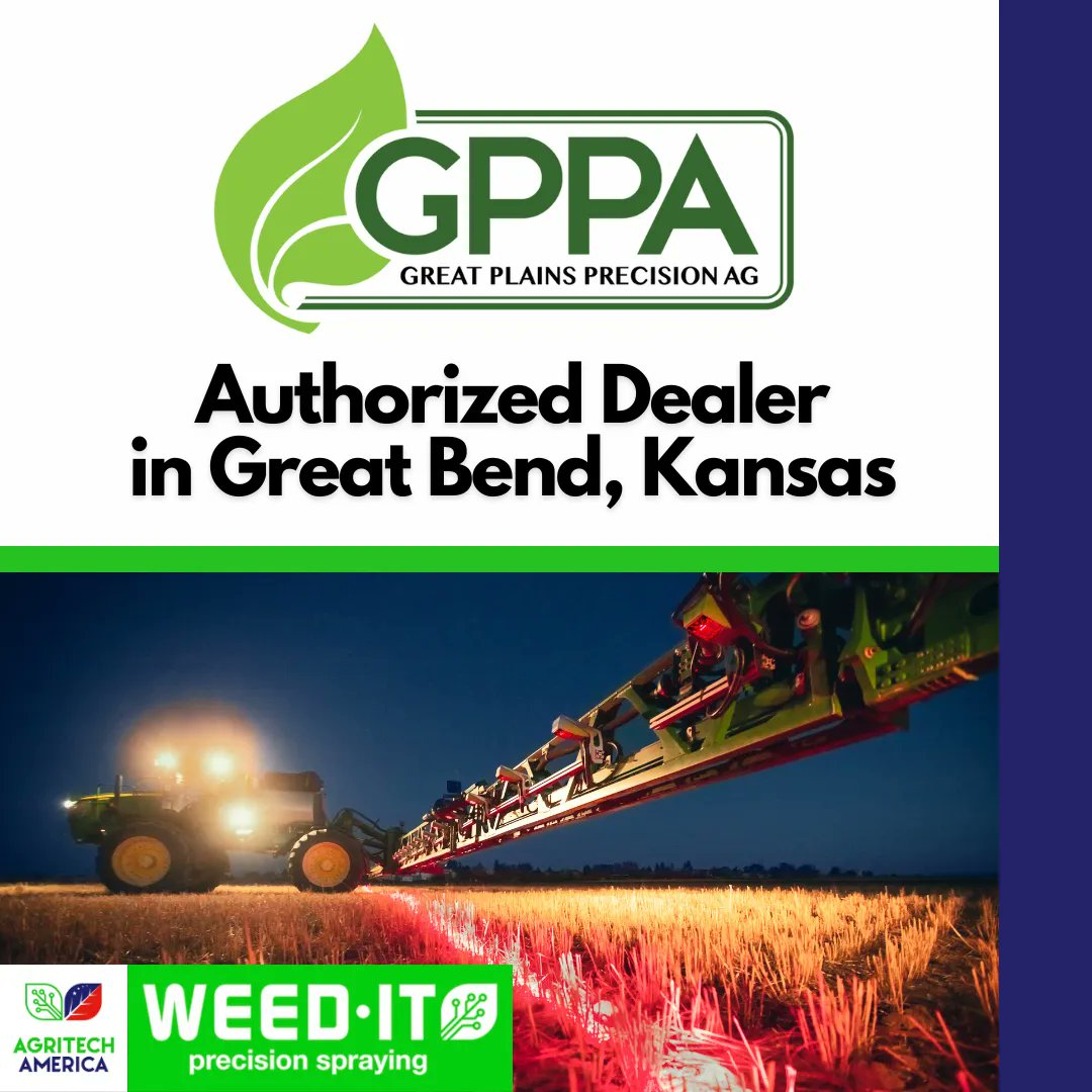 The team at Great Plains Precision Ag ( @gppa_precision ) offers solutions for a more profitable, sustainable future, and the WEED-IT fits that description perfectly! Stop by their Great Bend, Kansas location to learn more! Find your closest dealer 👉 weeditspotspray.com/dealers/