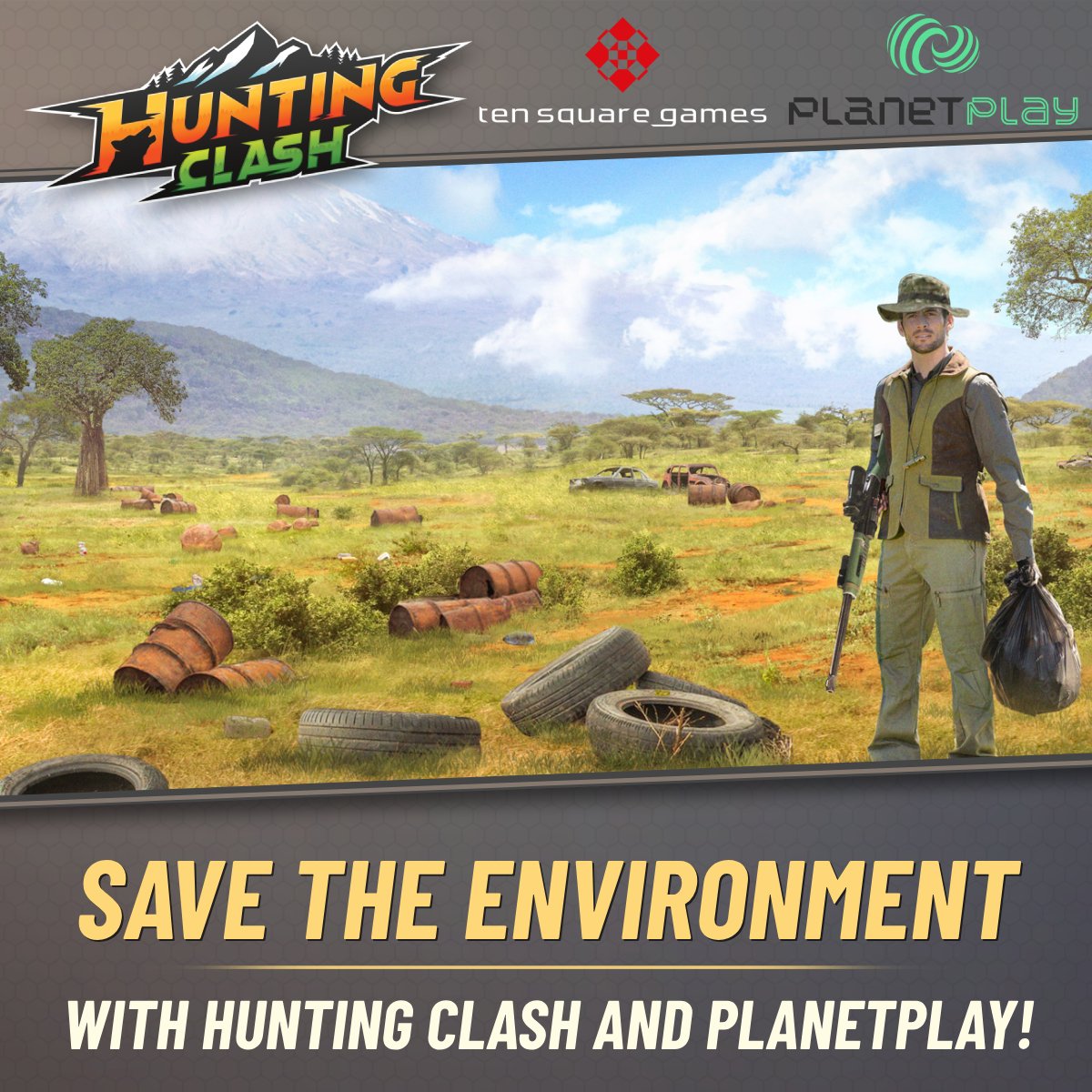 HuntingClash's tweet image. The environmental event has just ended! Hunting Clash is teaming up with PlanetPlay Global to support the incredible Hongera project in Kenya! Thanks to your incredible generosity, we have already donated $15,000! 

#HuntingClash #PlanetPlay #HongeraProject #PlayForGood