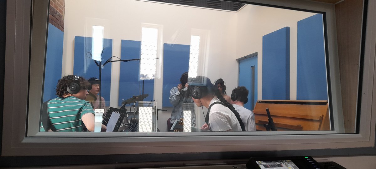 Our year 10 band are working hard in the studio rehearsing for their performance tonight at Fairfield Halls. #ASPIRE #WeAreWoodcote