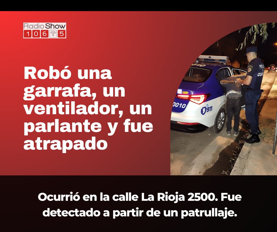 RadioShow1065's tweet photo. Ocurrió en la calle La Rioja 2500. Fue detectado a partir de un patrullaje.
Más info: https://t.co/PuY6vrRd46 https://t.co/69OKBfAxSE