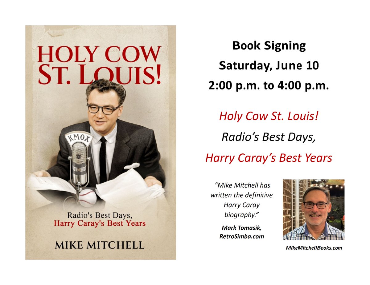 rickeysredbirds's tweet photo. If you're in the St. Louis area Saturday afternoon, stop by the Barnes &amp; Noble in Ladue.  Holy Cow St. Louis! makes the perfect Father's Day gift.  Get Harry for Dad! #HolyCowStLouis! https://t.co/o6w2nc5z8a