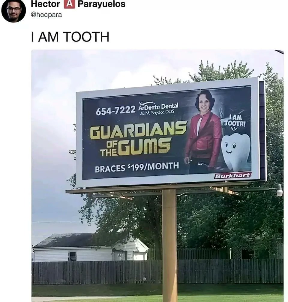 Brace yourself, folks! It's #FunSignFriday, and this dental practice from the internet is bringing all the smiles with this pun-tastic billboard. 😁🦷 

#Signcompany #signshop #custombusinesssigns #signcompanyhouston #signmanufaturers #houstonsigncompany #businesssigncompany
