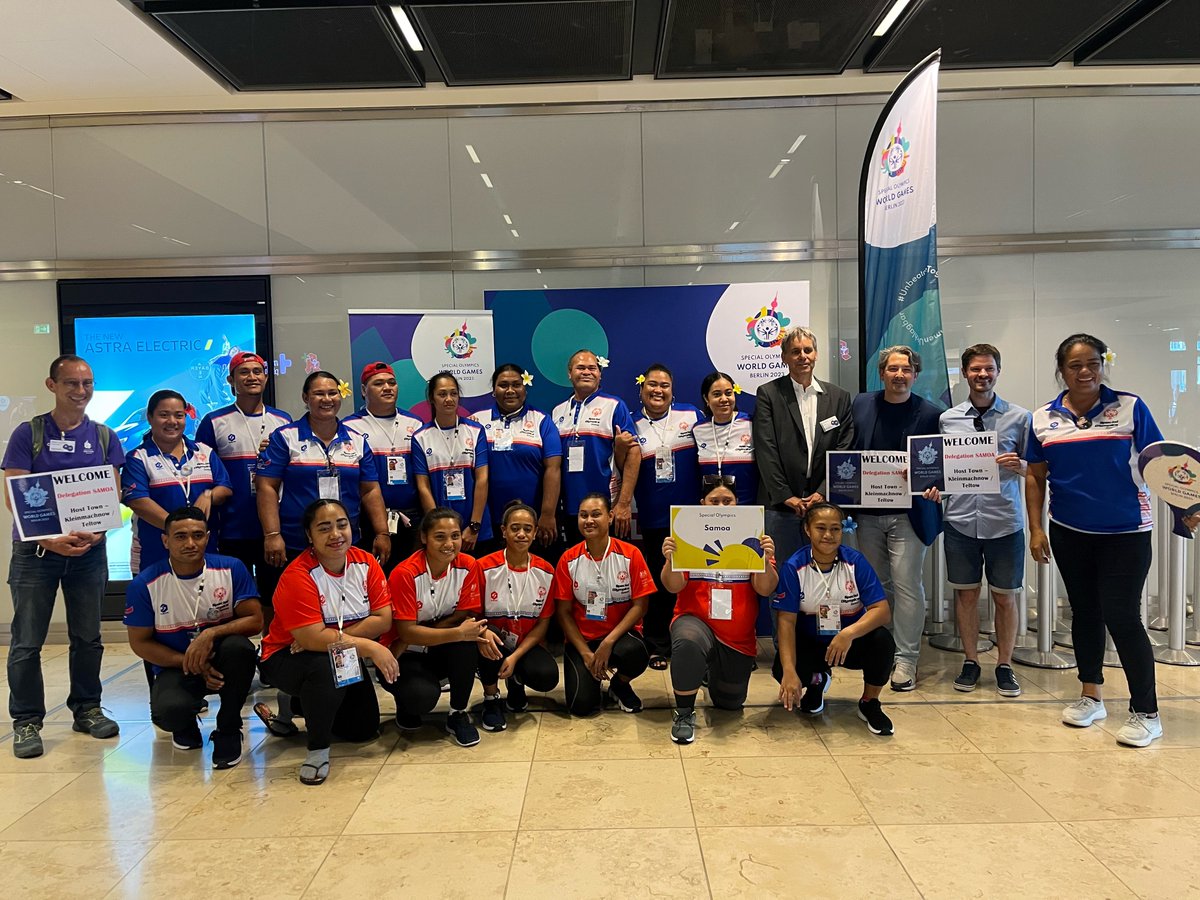 Teltow und Kleinmachnow sind Host Towns für Athleten der Special Olympics aus Samoa. Am Freitag (9. Juni) ist die Delegation am Flughafen Schönefeld angekommen. In den nächsten Tagen gibt es viel Training und Programm, am 15. Juni den Fackellauf!
@SOWG_Berlin2023