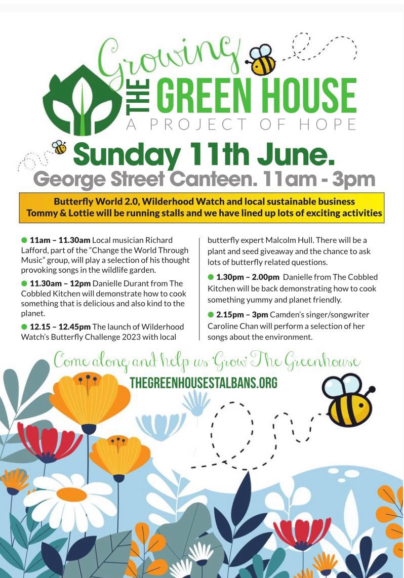 See you tomorrow at @StAlbansCath for the community showcase event 11-3 and @Georgestcanteen Sunday 11-3 with @HMWTBadger  @ButterflyStA @tommyandlottie & more
@SustFest23 @SustainableStA @RV_environment @EnjoyStAlbans @Mix926official #sustfest23 #stalbans #SustainableFuture