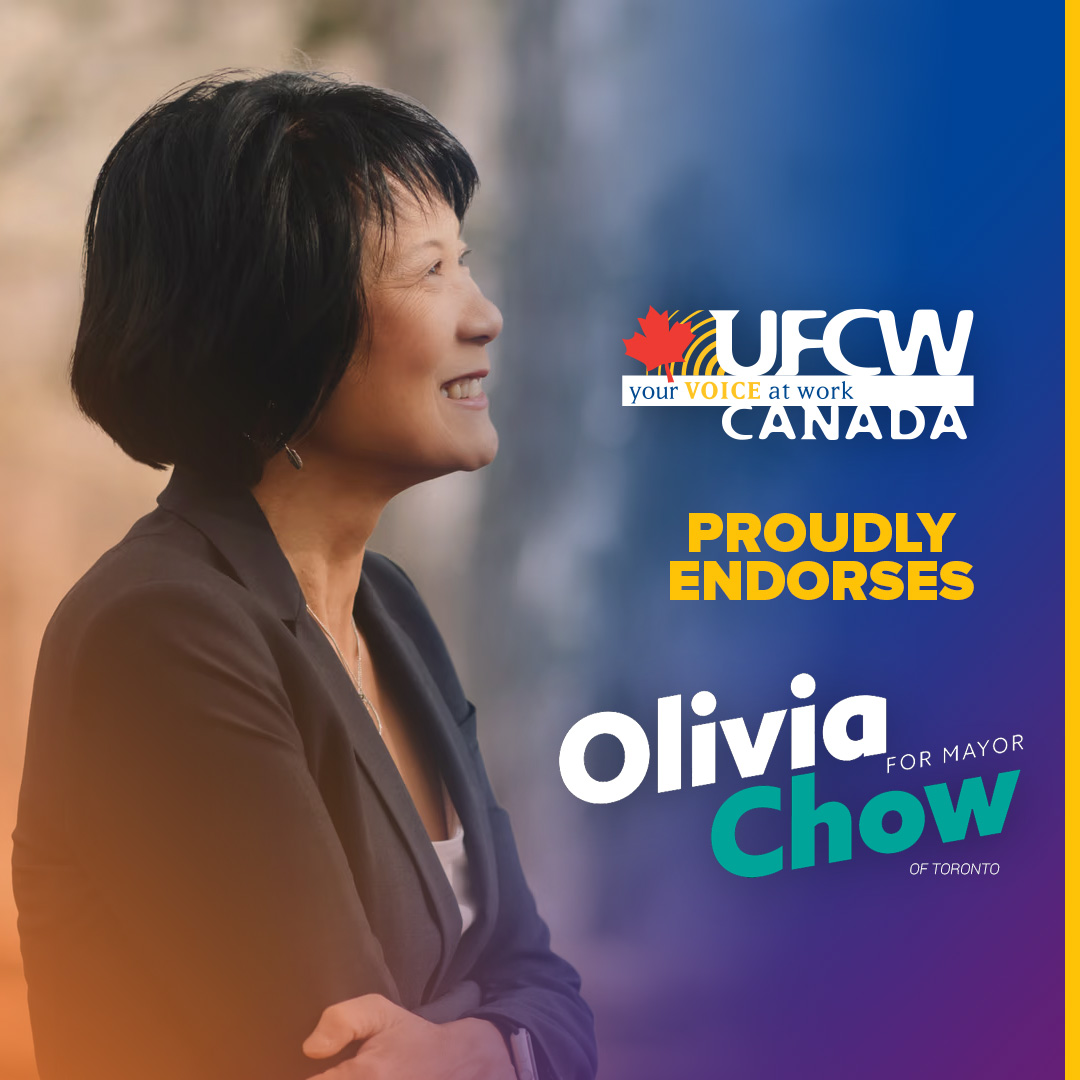 UFCWCanada's tweet photo. TORONTO!

UFCW Canada Local Unions representing thousands of workers in the city of #Toronto are endorsing @oliviachow for Mayor of Toronto!

#TOpoli https://t.co/tSVEke0WY6