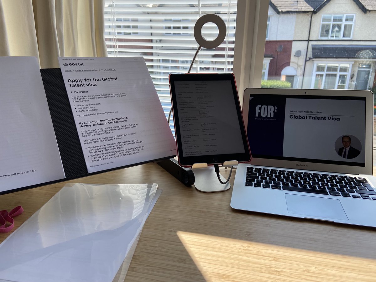I’m all set up and ready to record a webinar for a ⁦<a href="/For_Media_Group/">For Media Group</a>⁩ on the Global Talent #visa do contact them so you can get access to it when it goes live 📽️💻