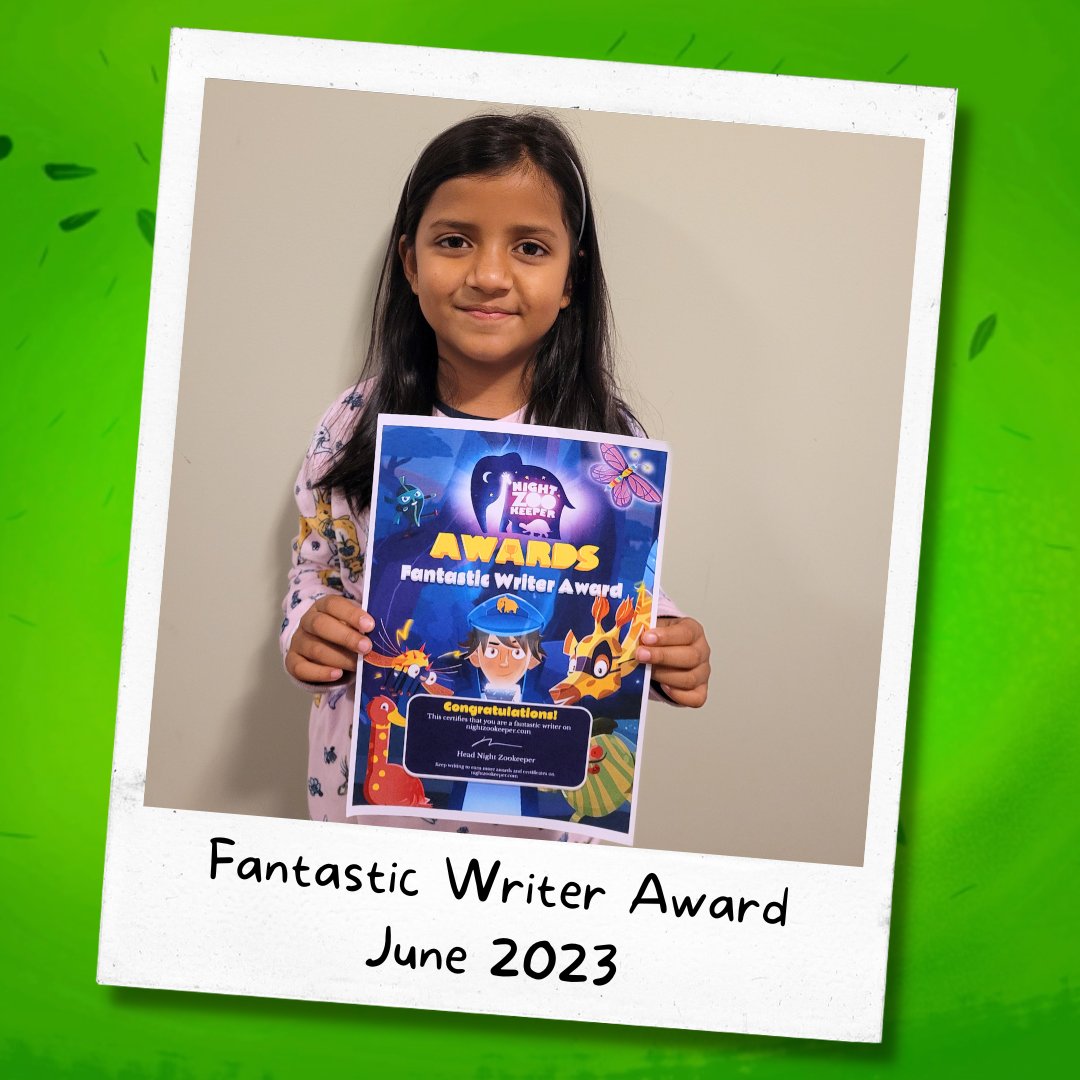 nightzookeeper's tweet image. Announcing this week's #FantasticWriterAward! 🏆✨
This talented Night Zookeeper has exceptional writing skills and creativity!👏💻

Discover how how we're bringing fantastically fun reading and writing to children worldwide here: bit.ly/3NiHcuG

#CreativeWritingForKids