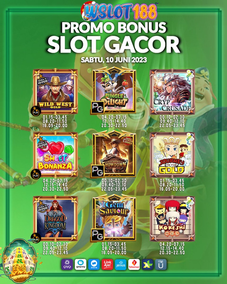 GAME GACOR SABTU, 10/06/2023 INFO SLOT GACOR GAME ONLINE !!!! 📷 WSLOT188 | 𝗪𝗦𝗟𝗢𝗧𝟭𝟴𝟴   #slotgacor #slotgacorharini #infoslotgacor