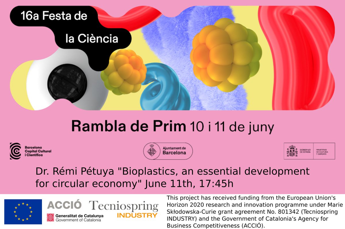 NEXTMOL (@nextmol) on Twitter photo Nextmol participates in the 16th Festa de la Ciència (Science Festival of Barcelona) with a talk by Dr. Rémi Pétuya on “Bioplastics, an essential development for circular economy”. barcelona.cat/festa-de-la-ci… #Tecniospring <a href="/H2020_impact/">Impact in H2020</a> <a href="/MSCActions/">Marie Skłodowska-Curie Actions</a> <a href="/accio_cat/">ACCIÓ</a> Nextmol participates in the 16th Festa de la Ciència (Science Festival of Barcelona) with a talk by Dr. Rémi Pétuya on “Bioplastics, an essential development for circular economy”. barcelona.cat/festa-de-la-ci… #Tecniospring <a href="/H2020_impact/">Impact in H2020</a> <a href="/MSCActions/">Marie Skłodowska-Curie Actions</a> <a href="/accio_cat/">ACCIÓ</a>