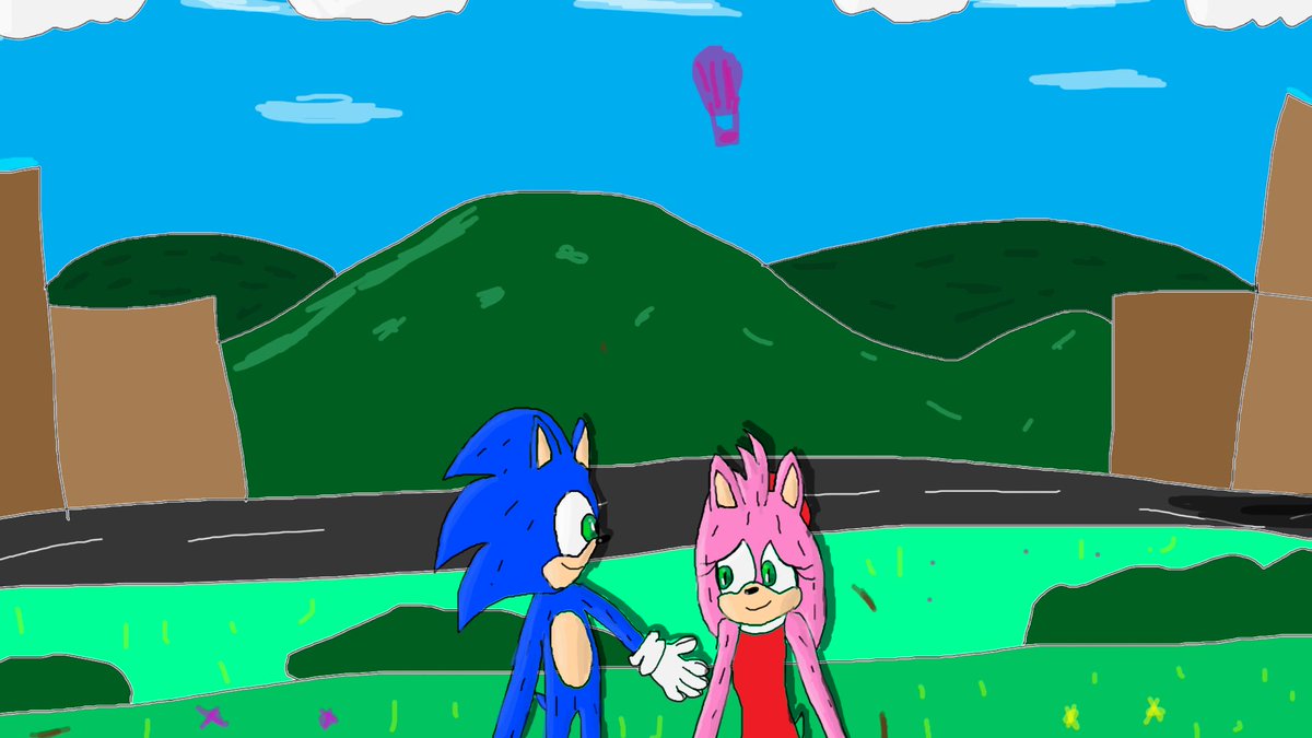 Movie sonic is giving a hand to Movie Amy rose. #SonicTheHedgehog #sonicmovie #sonic #SonicMovie3 #sonicmoviefanart #sonicmovie2 #amyrose