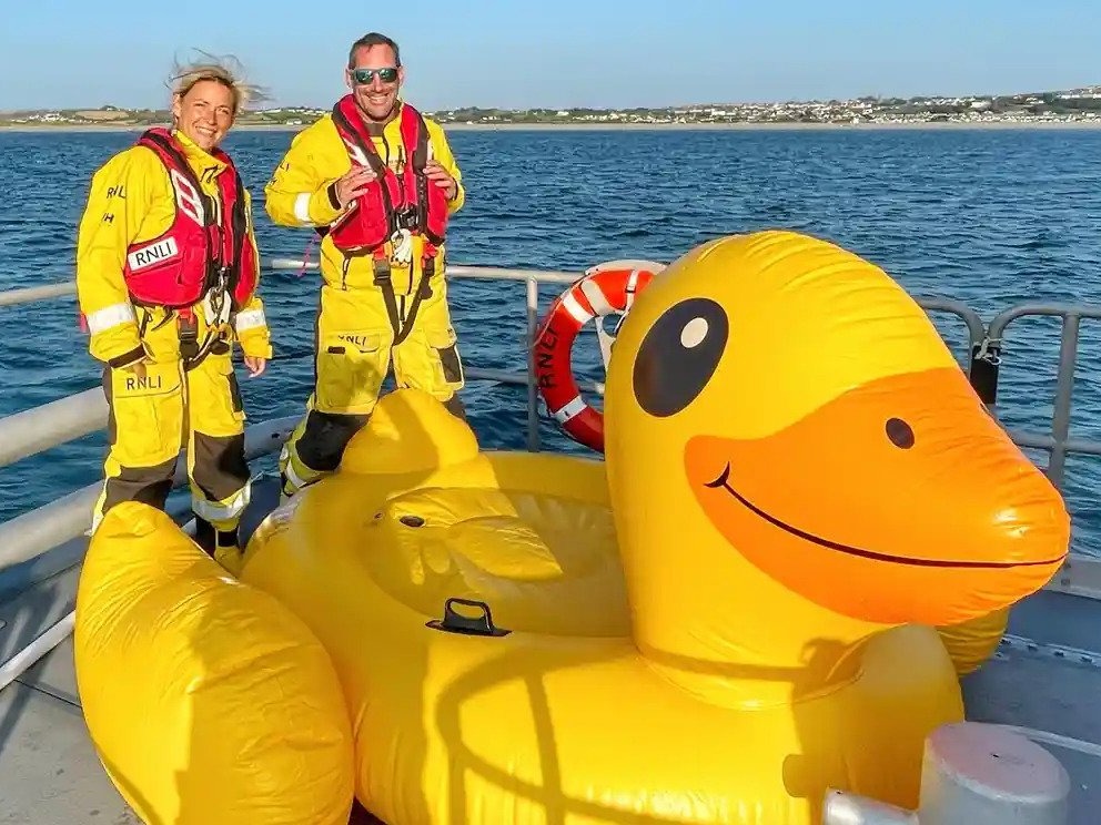 RNLI (@rnli) on Twitter photo Inflatables in the sea? What a fowl idea! 🦆
<a href="/AppledoreRNLI/">R.N.L.I Appledore</a> have urged people to never take an inflatable toys into the sea after three people drifted out into the Bristol Channel from a beach in Devon on an inflatable duck!.
#RNLI #Lifeboats #RespectTheWater Inflatables in the sea? What a fowl idea! 🦆
<a href="/AppledoreRNLI/">R.N.L.I Appledore</a> have urged people to never take an inflatable toys into the sea after three people drifted out into the Bristol Channel from a beach in Devon on an inflatable duck!.
#RNLI #Lifeboats #RespectTheWater