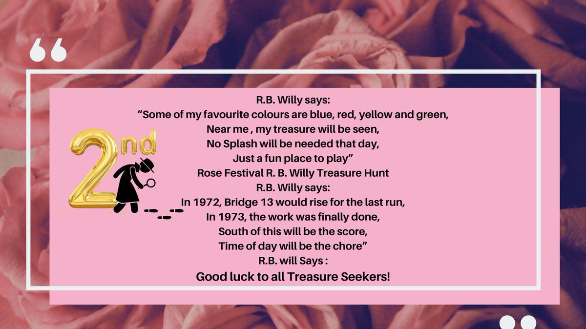 Did you know there is a treasure hunt happening in Welland for the @WellandRoseFestival?  Second clue was posted-Good Luck Dragons!