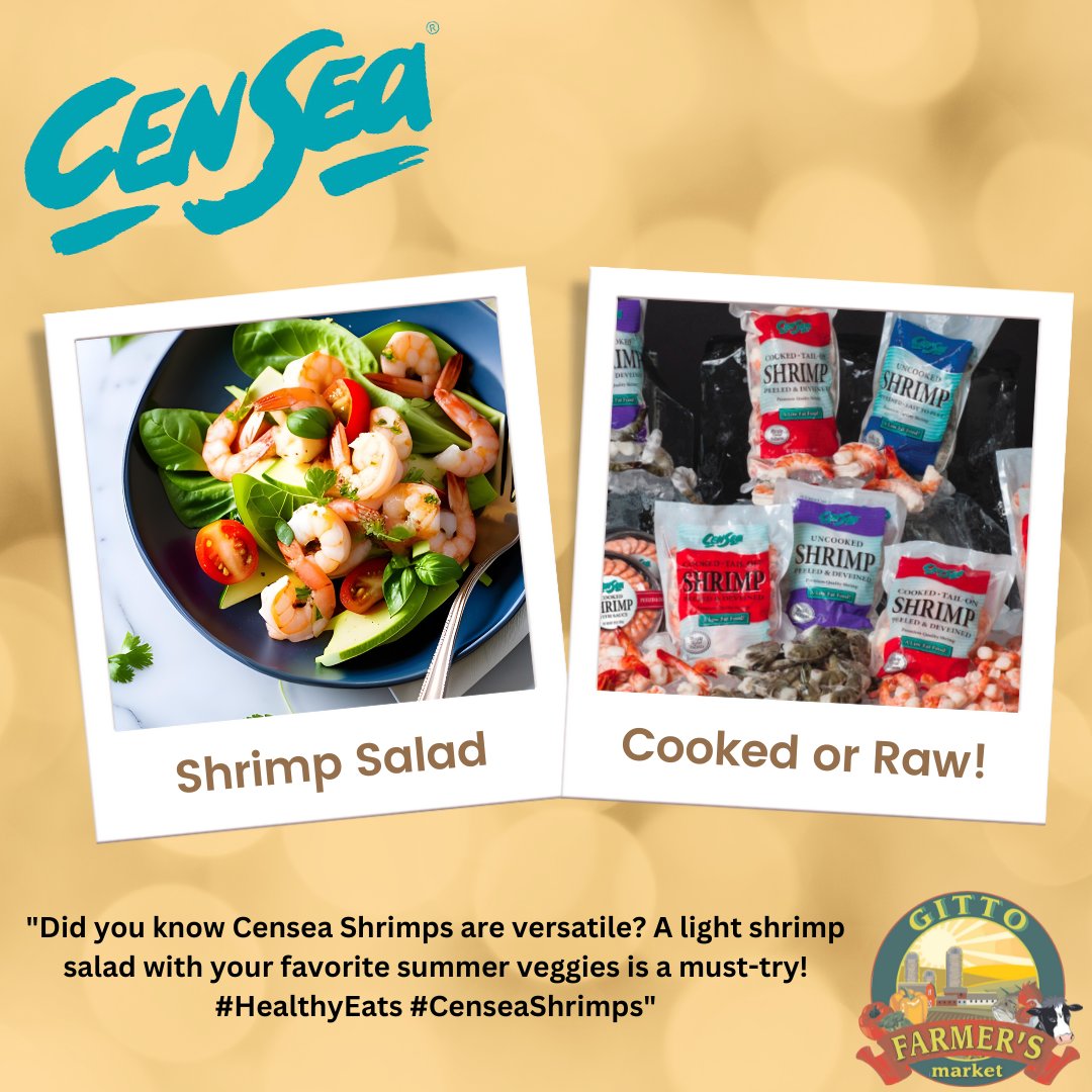 'Did you know Censea Shrimps are versatile? A light shrimp salad with your favorite summer veggies is a must-try! #HealthyEats #CenseaShrimps'