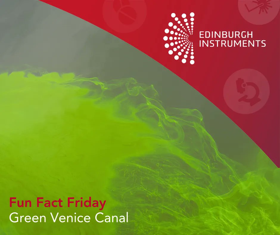 Edinst's tweet image. Investigators have confirmed that a section of a Venice canal has turned green due to the presence of fluorescein, a fluorescent dye. Fluorescein can be used to measure the #transmission and #absorbance of liquid samples using the FS5.

Discover how: buff.ly/43Bm08O