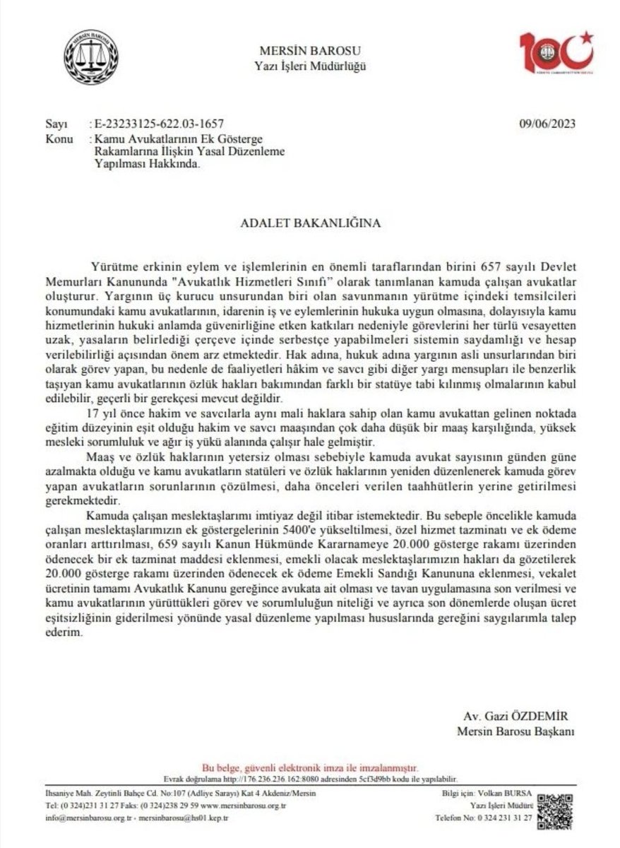 kamuavplatform's tweet photo. Kamu Avukatlarının mali ve özlük haklarının düzeltilmesine ilişkin taleplerini Adalet Bakanlığına ileten Mersin Barosuna tüm Kamu Avukatları adına teşekkür ederiz.
@MersinBarosu @RTErdogan
@yilmaztunc @mehmetucum @barolar
#KamuAvukatlarıDijitalPlatformu
#KamuAvukatıHaklıBeklenti https://t.co/A8O1fG5nBc