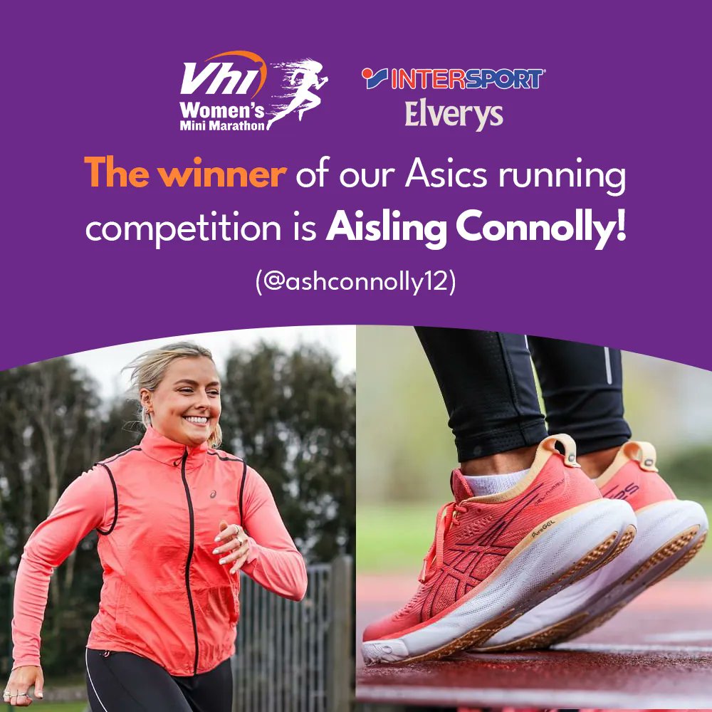 The winner of our Asics running gear competition is @ashconnolly12 👏 Congrats Aisling and thank you to everyone else for entering! 😀 #VhiWMM #ForMeForYou #vhiwomensminimarathon #Dublin #Ireland #10k #minimarathon #funrun #women #event