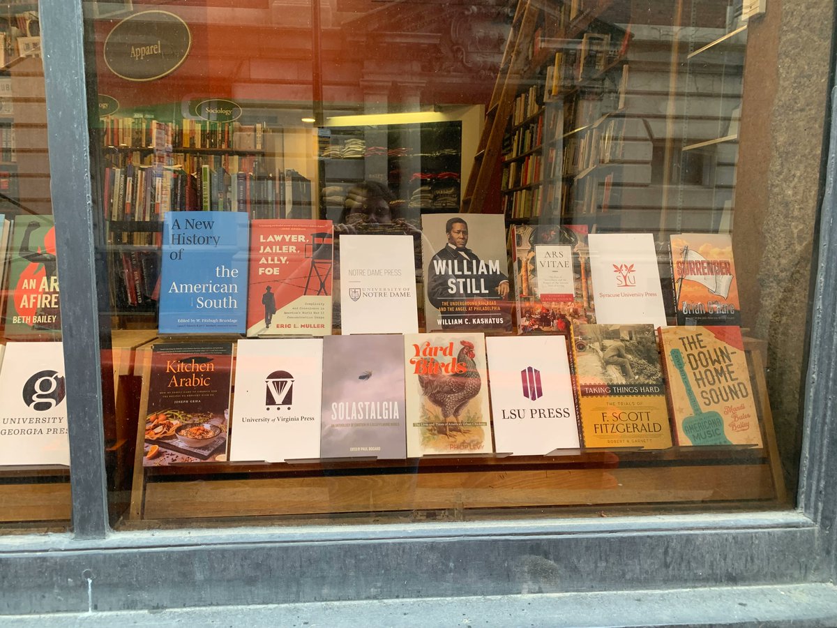 Check out our new publisher focus window from @Longleafserv with titles from @UNC_Press, @UnivNebPress, @UNMPress, @UGAPress, @uvapress, @UNDPress, @lsupress, and @SUPress! Shop in-store or online here: buff.ly/3WWcNFK