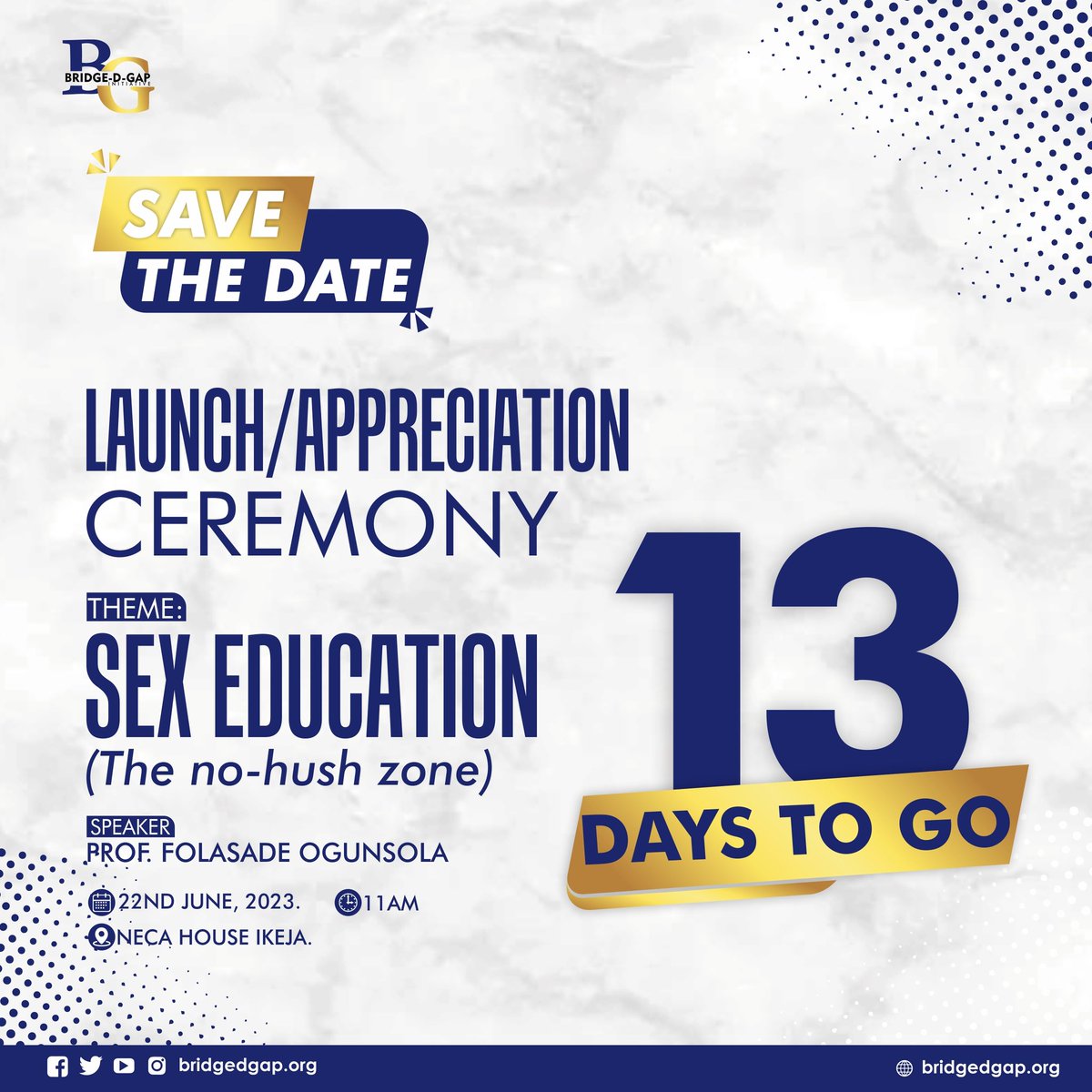 Unleash the Power of Knowledge: Join us at the launch and appreciation ceremony tagged Sex Education: The No Hush Zone' and Break Barriers, Embrace Wellness, and Shatter Taboos!

#BreakingBarriers #SexEducationMatters
#breakingbarriers #sexeducationmatters #sexualwellness