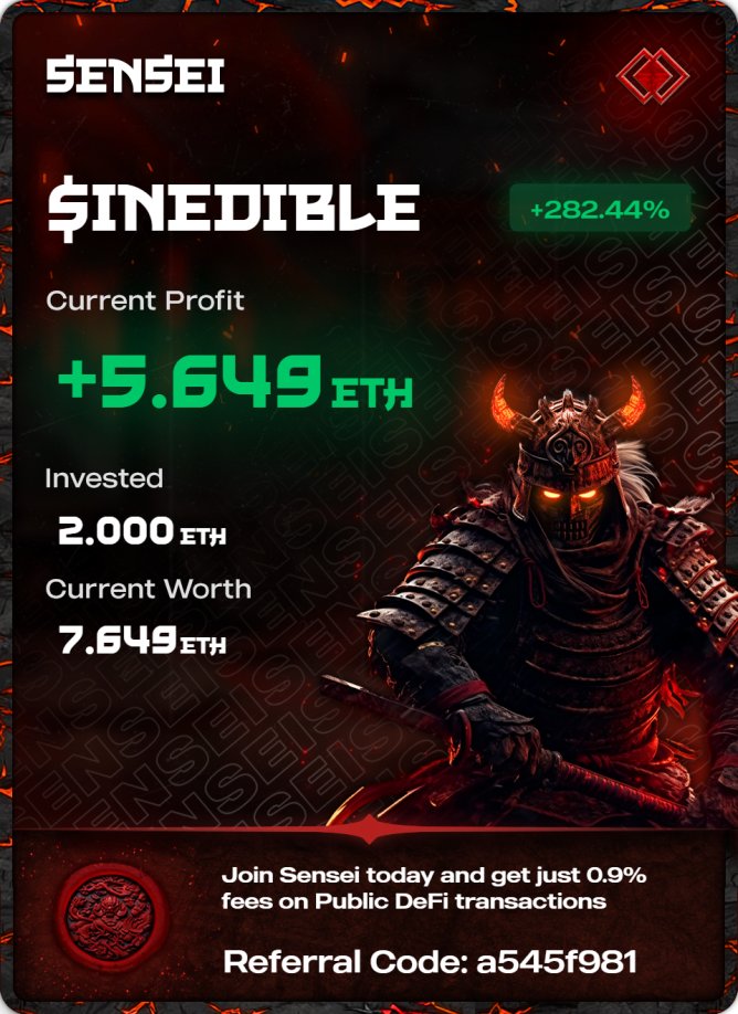 sensei_dot_win's tweet photo. Couple of huge wins within Sensei 🎉

Some of our newest features:
💦 Alpha Stream - Discord &amp; Telegram Monitor
💰 P&amp;L Dashboard - Manage multi-wallets for tax time
🛡 Auto Deadblock &amp; High Tax Avoidance 

Join us to upgrade your memecoin trading game 
👉 https://t.co/bzSjV8Frjv https://t.co/6KpFPZVL8V