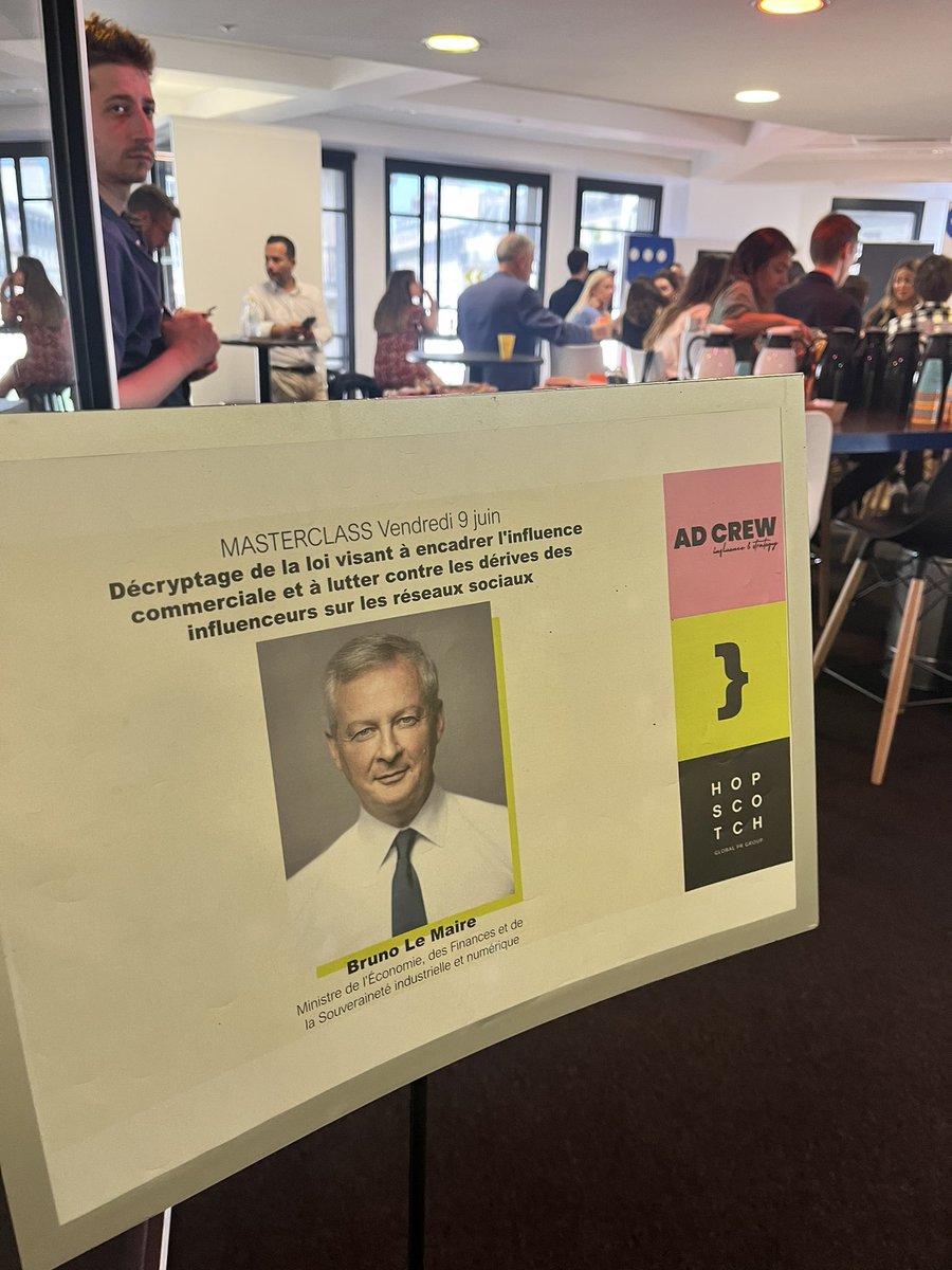 Démarrage dans quelques minutes de la session d’échanges de Bruno Le Maire avec les influenceurs sélectionnés par #ADCrew et #Hopscotch pour aborder la #loiInfluenceurs