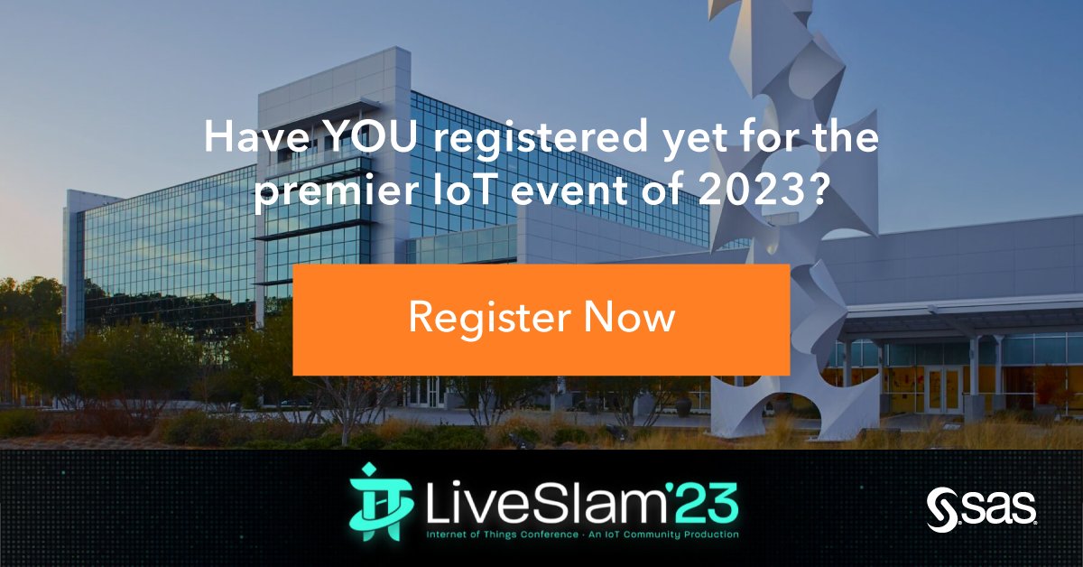 The #IoTSlam 2023 brings together professionals, experts, and enthusiasts to delve into advancements, trends and challenges in the IoT world. Join us June 21 & 22 for inspiring speakers, thought-provoking panels and interactive sessions 💡 2.sas.com/6011OLu2H #IoTCommunity