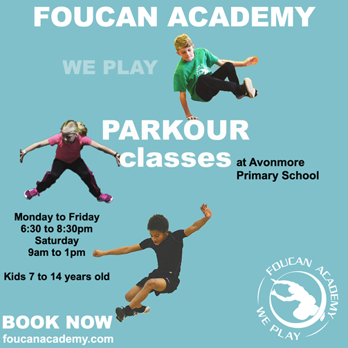 Parkour is coming to Avonmore in September - see foucanacademy.com for more details