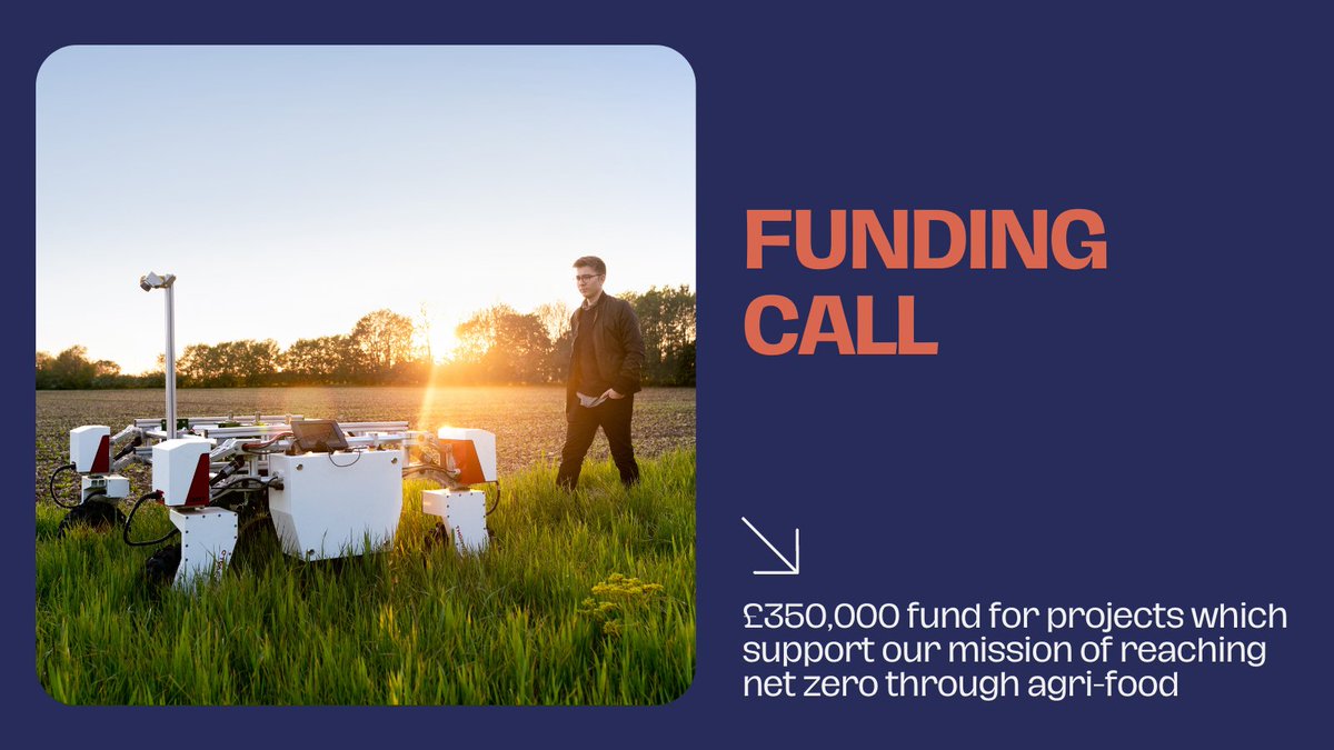 You've still get three weeks to apply for £10k or £50k of funding for projects that support our mission of reaching #netzero through #agrifood. Deadline 6 July.

More info here: 
agrifood4netzero.net/funding.html