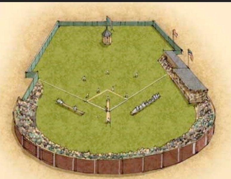 Union Grounds, built in 1862,  was located in the Williamsburg section of Brooklyn. It was the first ball field to be entirely fenced in, thus, allowing the owner (William Cammeyer) to be the first to charge admission (then 10 cents). 

It had an in-play pagoda in center field.